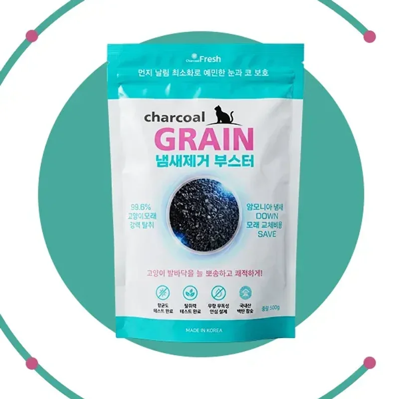 차콜프레시 그레인 고양이 모래 탈취제 500g
